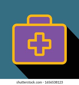 icono o símbolo del kit de primeros auxilios para la señalización hospitalaria