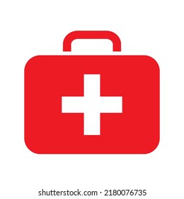 Símbolo del icono del kit de primeros auxilios. Ayuda médica de seguridad cruzada por vectores