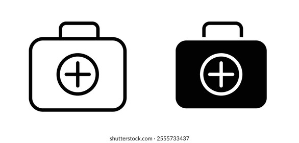 First aid kit icon symbol collection on white background.