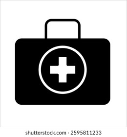 first aid kit Icon Symbol isolated white background. vector illustration. color editable.