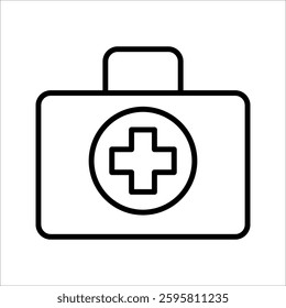 first aid kit Icon Symbol isolated white background. vector illustration. color editable.