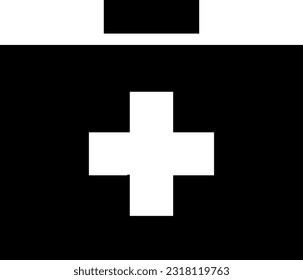 The first aid kit icon, symbolizing medical supplies for basic emergency care. The icon is commonly used to indicate the location of first aid supplies in homes, workplaces, and public spaces