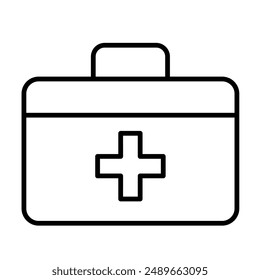 First aid kit icon in thin line style Vector illustration graphic design 