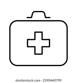 First aid kit icon in thin line style