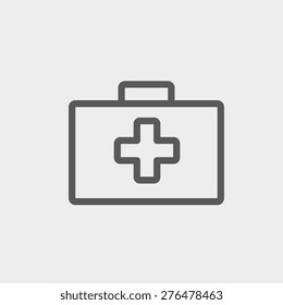 First aid kit icon thin line for web and mobile, modern minimalistic flat design. Vector dark grey icon on light grey background.
