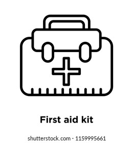 First aid kit icon vector isolated on white background, First aid kit transparent sign , line or linear sign, element design in outline style