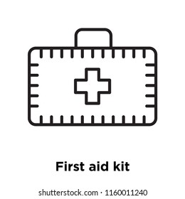 First aid kit icon vector isolated on white background, First aid kit transparent sign , sign and symbols in thin linear outline style