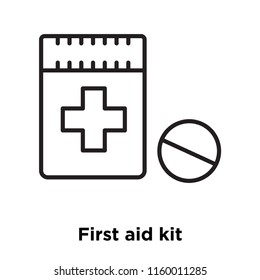 First aid kit icon vector isolated on white background, First aid kit transparent sign , sign and symbols in thin linear outline style