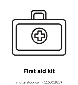 First aid kit icon vector isolated on white background, First aid kit transparent sign , sign and symbols in thin linear outline style