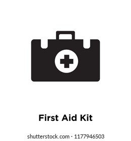 First Aid Kit icon vector isolated on white background, logo concept of First Aid Kit sign on transparent background, filled black symbol