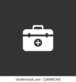 first aid kit icon vector. first aid kit sign on black background. first aid kit icon for web and app