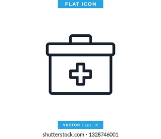 First Aid Kit Icon Vector Design Template. Medical Bag