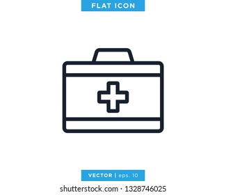First Aid Kit Icon Vector Design Template. Medical Bag