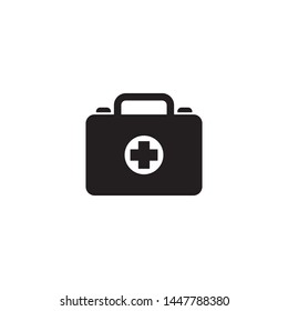 First Aid Kit Icon Vector. Medical Bag For Health Symbol. Simple Design On White Background.