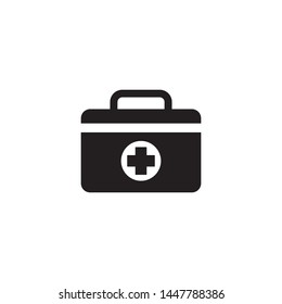First aid kit icon vector. Medical bag for health symbol. Simple design on white background.