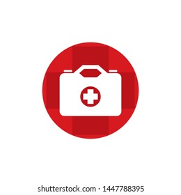First aid kit icon vector. Medical bag for health symbol. Simple design on white background.