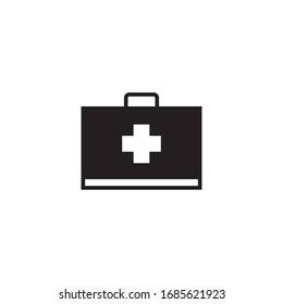 First Aid Kit Icon Vector Illustration. Med Kit Glyph Design