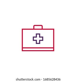 First Aid Kit Icon Vector Illustration. Med Kit Two Color