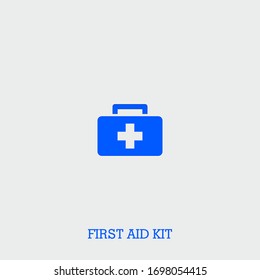 first aid kit icon. first aid kit vector on gray background