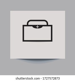 first aid kit icon. First Aid Kit Icon Vector Illustration. Vector on gray background. Eps10
