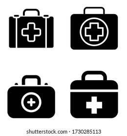 First Aid Kit Icon Vector Cet. Emergency Room Illustration Sign Collection. Medical Symbol. 