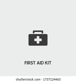 first aid kit icon. first aid kit vector on gray background