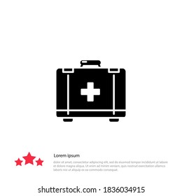 Icono del kit de primeros auxilios. Ilustración del vector EPS 10.