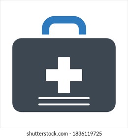 First aid kit icon, vector & glyph