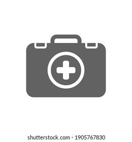 First Aid Kit Icon Vector Illustration. Emergency First Aid Icon. Medical Kit Icon. Medical Bag Icon.