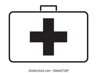 First aid kit icon vector illustration.  Emergency first aid icon.  Medical Kit icon.  medical bag icon.