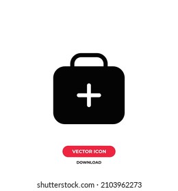 First aid kit icon vector. Medicine sign