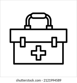 first aid kit icon. vector medical bag icon illustration isolated on White background.