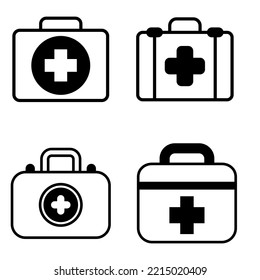 First aid kit icon vector cet. Emergency room illustration sign collection. medical symbol. 