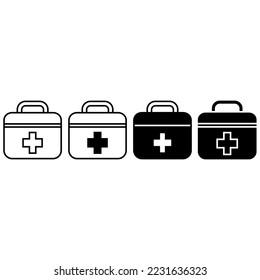 First aid kit icon vector cet. Emergency room illustration sign collection. medical symbol. 