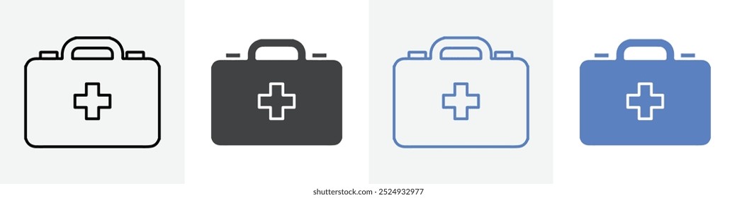 Conjunto de Vector de icono de kit de primeros auxilios para el Web
