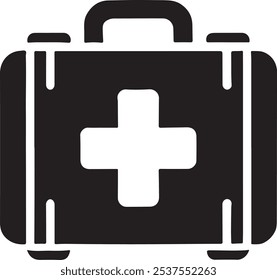 First Aid Kit Icon Vector Silhouette , First Aid Kit Vector Silhouette , First Aid Kit Illustration Art Drawing Line Art