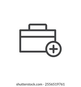 First aid kit icon Vector logo outline