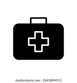First aid kit icon vector. Ambulance illustration sign. first aid post symbol.