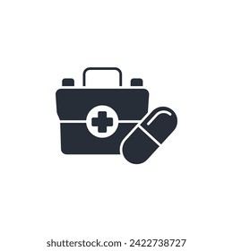 first aid kit icon. vector.Editable stroke.linear style sign for use web design,logo.Symbol illustration.