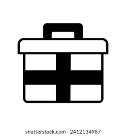 icono del kit de primeros auxilios con ilustración de material vectorial de fondo blanco