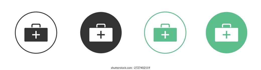 Conjunto de iconos de kit de primeros auxilios. Ilustraciones vectoriales de glifos