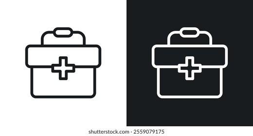 First aid kit icons. vector set in black colors