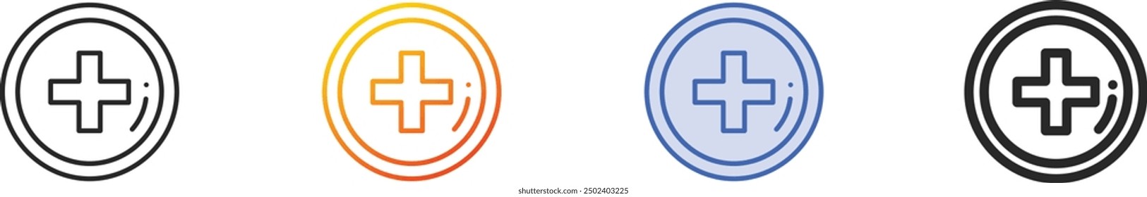 first aid kit icon.Thin Linear, Gradient, Blue Stroke and bold Style Design Isolated On White Background