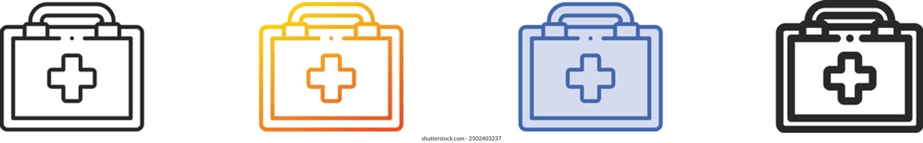 first aid kit icon.Thin Linear, Gradient, Blue Stroke and bold Style Design Isolated On White Background
