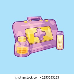 Concepto de ilustración de First Aid Kit en estilo de caricatura