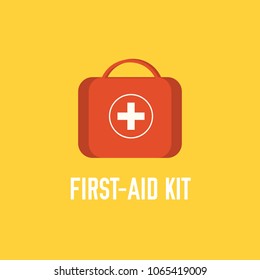 First aid kit illustration symbol object. Flat icon style concept design