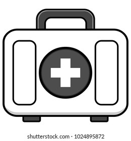 First Aid Kit Illustration - A vector cartoon illustration of a First Aid Kit.