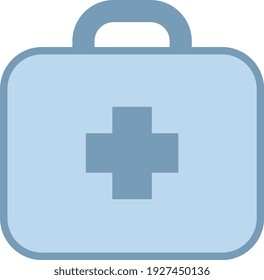 Kit de primeros auxilios, ilustración, vector sobre fondo blanco.