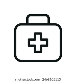 First aid kit isolated icon, medical box vector symbol with editable stroke