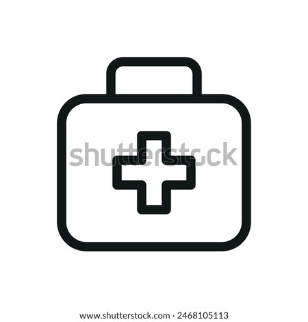First aid kit isolated icon, medical box vector symbol with editable stroke